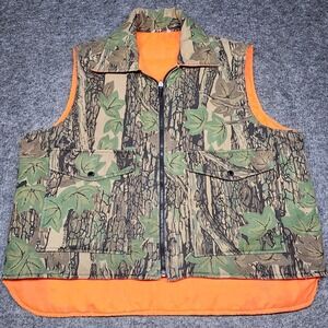 Winchester Mens Vintage Reversible Trebark Camo Blazer Orange Hunting Vest XL